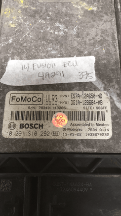 ES7A-12B684-ND ecm ecu computer 2014 Ford Fusion Mercury Milan **Tested** - Swan Auto