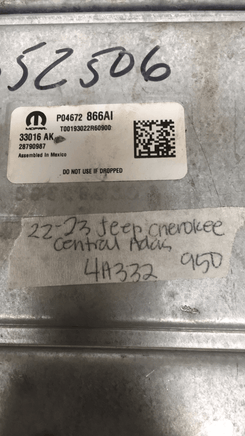 P04672866AI Jeep Grand Cherokee Central Adas computer - Swan Auto